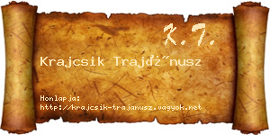 Krajcsik Trajánusz névjegykártya